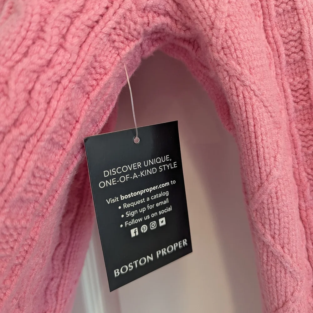 Boston Proper Pink Rhinestone Sweater - Picture 5 of 10